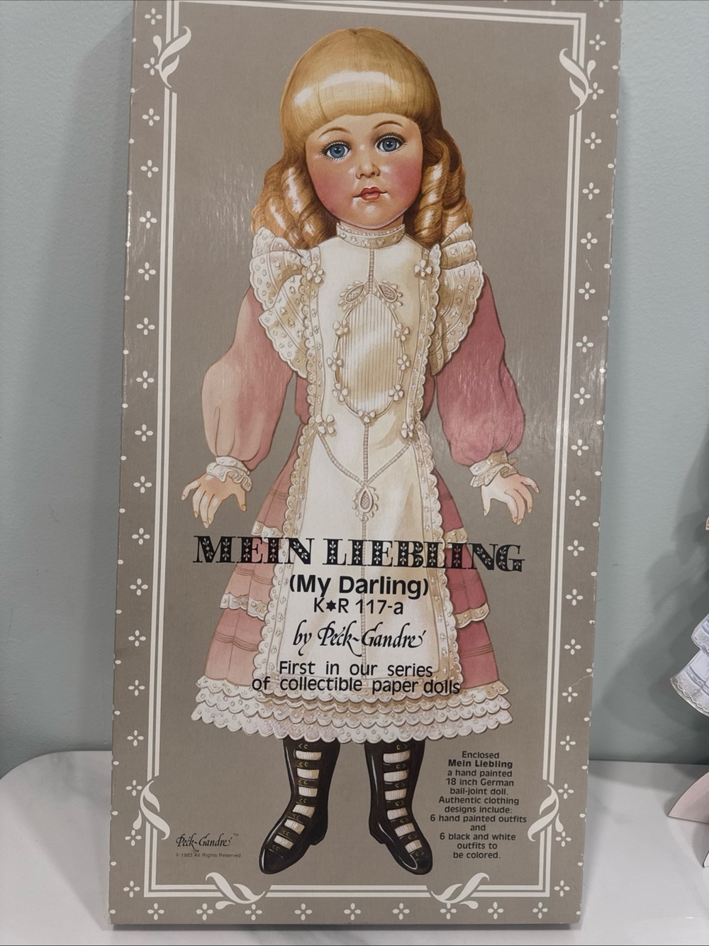 Mein Liebling 18" German Ball-Joint Doll Packaging - Cream, Black, Pink